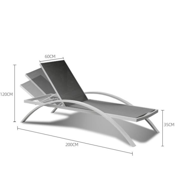 Outdoor Folding Chairs Bed With Pillow Customized Sturdy Adjustable Height Mesh Beach