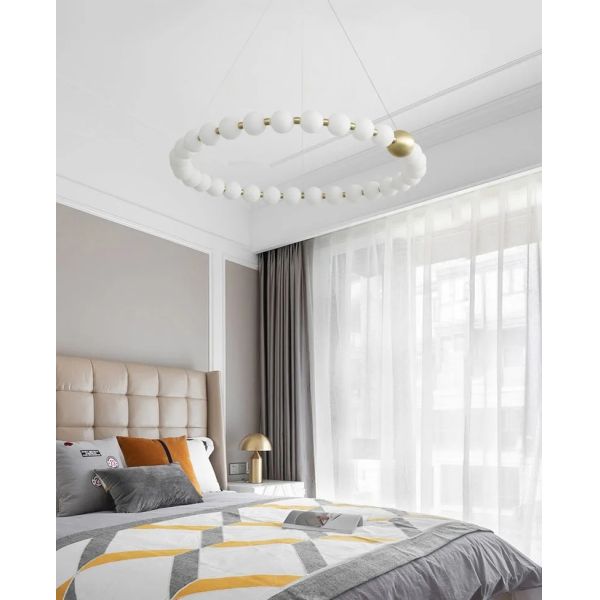 Round Ring Hanging Lamp Frosted Ball Ceiling Chandelier High Quality Living Room Dining Room Hanging Light (WH-AP-666)