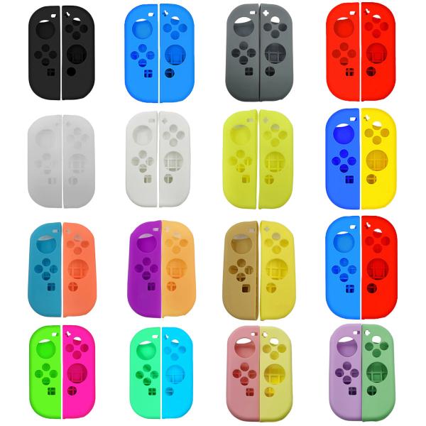1 pair Multi Colors Silicone Case for Nintendo Switch OLED Joy-Con Left and Right Controllers