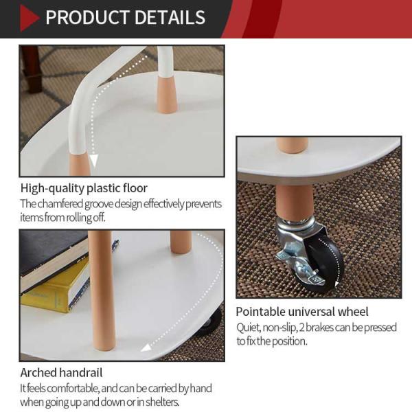 3 Tier kitchen plastic Household Multifunctional office storage rack cart