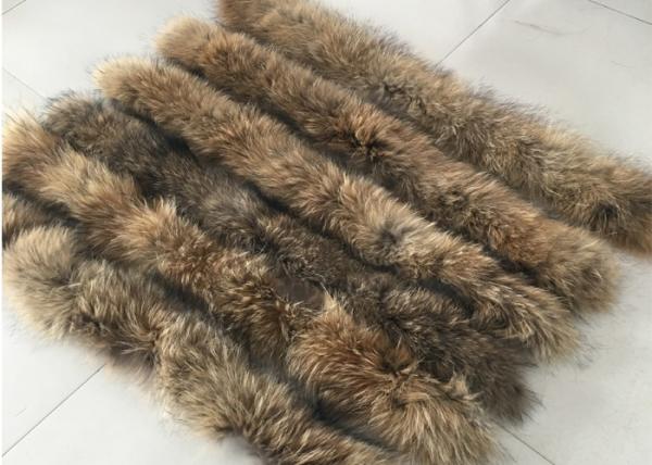 Capot naturel détachable de collier de fourrure de raton laveur longtemps pour le manteau 80cm de veste des hommes