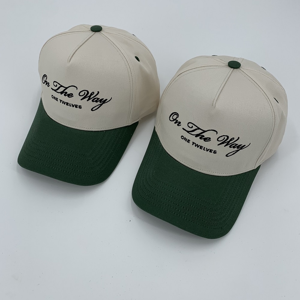 Baseball Caps Custom Embroidered Logo A Frame 5 Panel Cotton Twill Hat