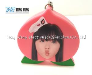 Pêssego cor-de-rosa música dada forma Keychain Keychain de fala feito sob