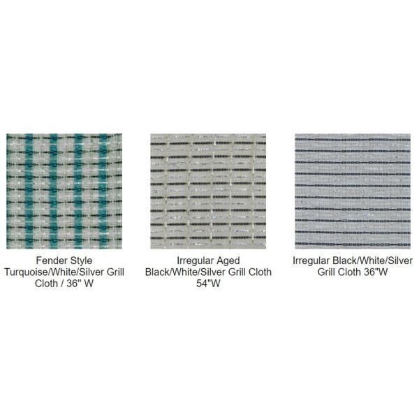 Cabinet Grill Cloth Black/White with Silver Accent, 63