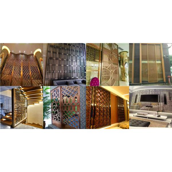 Interior Design stainless steel partition wall laser cut screen with brushed color for luxury architectural projects