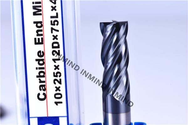 Milling Machine Tools Carbide End Mill Cutter With 0.5 - 0.6 UM Grain Size H6 Tolerance