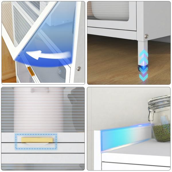 Home Use Steel Storage Cabinet Metal Kitchen Locker With Stand Feet