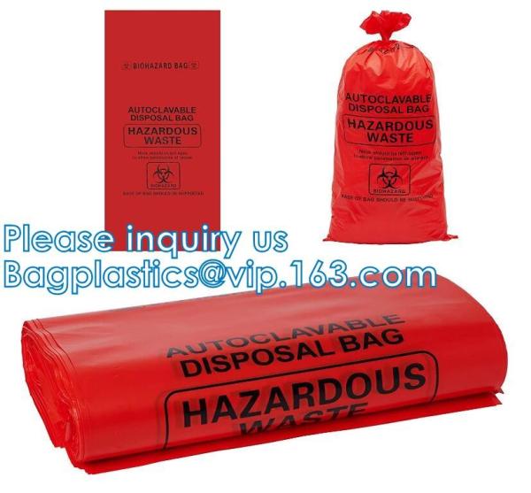 Polypropylene Biohazard Disposal Bags, Warning Label, Sterilization Printed, Waste Bags With Biohazard Symbol