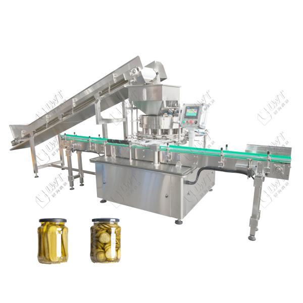 LWT Cucumber Slice Can specialized Precision Filling Machine with High Efficiency Glass Jar Steam Sealing