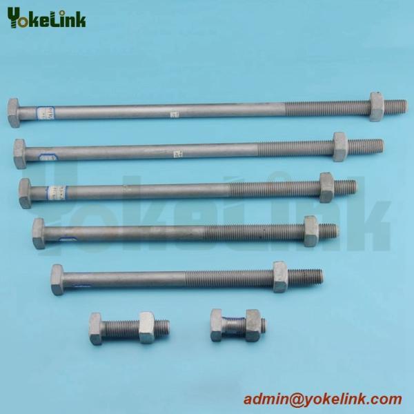 High tensile HDG ANSI C135.10 square machine bolt for Pole Line Hardware