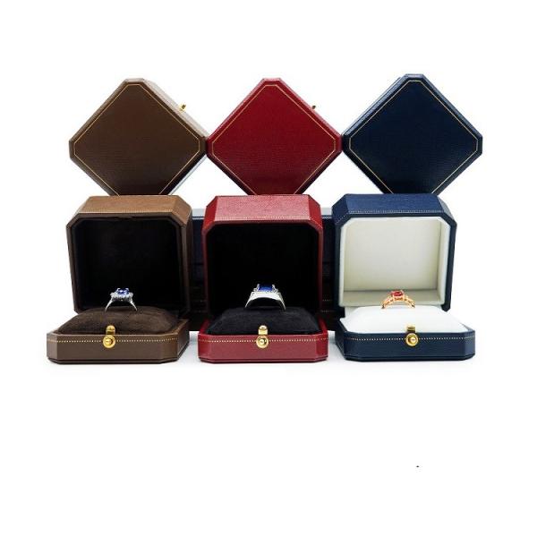 High-Grade Octagonal Diamonds Press Button Ring Box Hot Gold Pattern Necklace Bracelet Jewelry Packaging Box