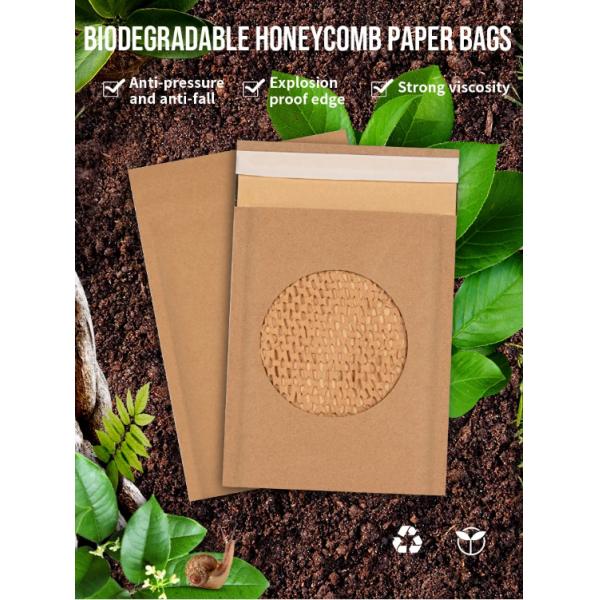 Eco Friendly Brown Kraft Paper Packaging Bags Cushioned Honeycomb