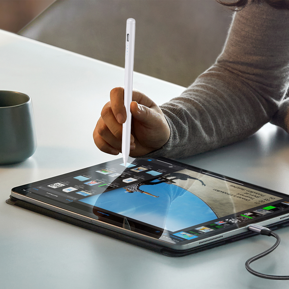 Button Switch 0.5h Charging 10h Use Tilt-sensitive Stylus Pen Pencil Touch Screen Pens with ipad Display for ipad 2018 or Later