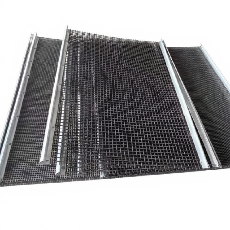 65Mn High Tensile Manganese Steel Crimped Wire Mesh with 4mm Wire Diameter and 25mm Opening Size for Stone Crusher Screening