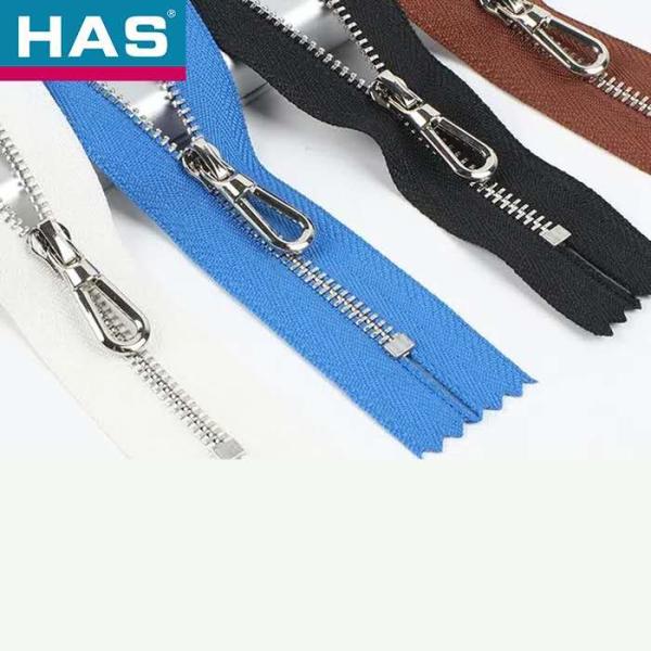 Popular Custom Shiny Nickel Teeth Color Metal Closed End Zipper For Clothes