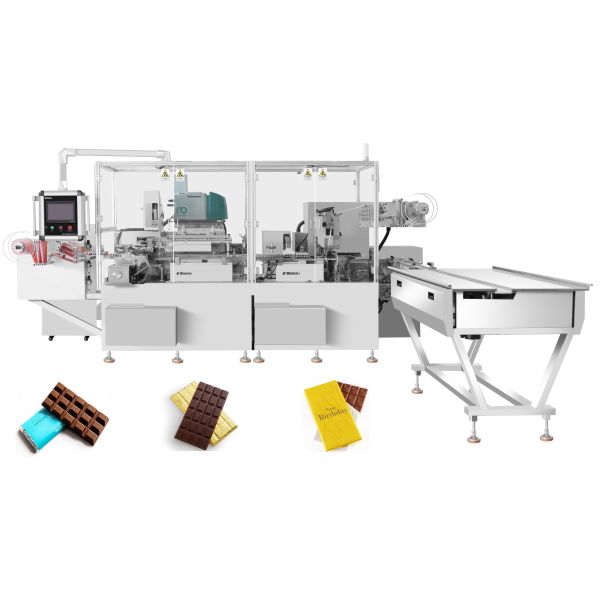 Tablets Bars Chocolate Fold Wrapping Machine Double Layer Paper Fold