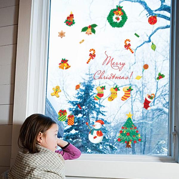 Bedroom Holiday Home Christmas Wall Stickers PVC 3D Tree Ball Indoor Decoration