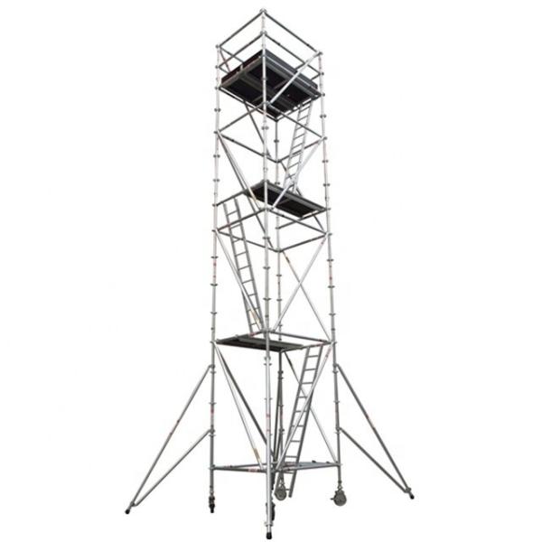 Ring Lock Access Mobile Aluminium Tower Scaffold 2-40m Height With Fewer Components
