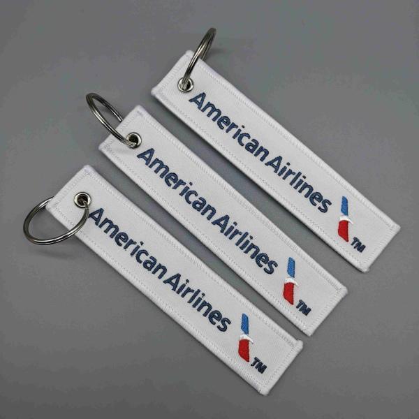 American Airlines Custom Embroidered Key Fob Corrosion Resistance High Accuracy