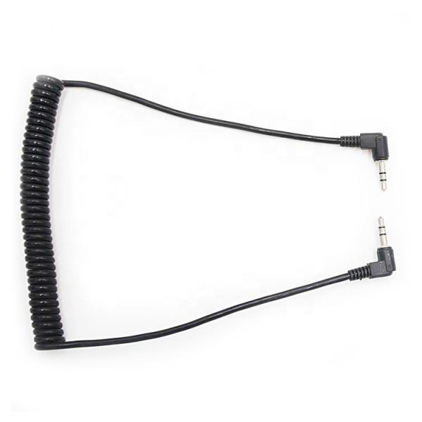 OEM enroulé de 1m mâle à mâle 90 degrés angle droit 3,5 mm câble TRS stéréo audio jack