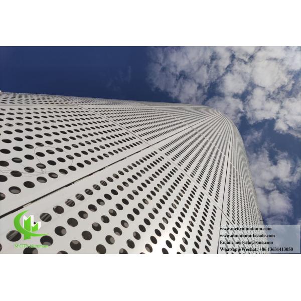 Feuille perforante en aluminium blanc revêtue de poudre pour écran métallique externe