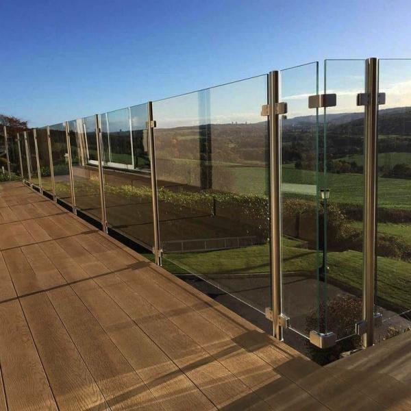 Balcony Handrail Glass Balustrade With Aluminium / Stainless Steel Tube 42.4x1.5mm