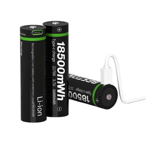 Type C Rechargeable Lithium Ion Battery 21700 3.6V 5000mAh Emergency Light Mini Fan Battery Cell
