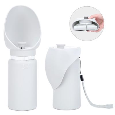 Outdoor 550ml 19oz Dog Water Bottle Dispenser White Collapsible Dog Water Feeder