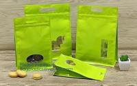 sac inférieur carré fait sur commande de poche de tirette de papier d'aluminium d'emballage alimentaire de chocolat avec le fond en plastique a de place de doypack de poignée