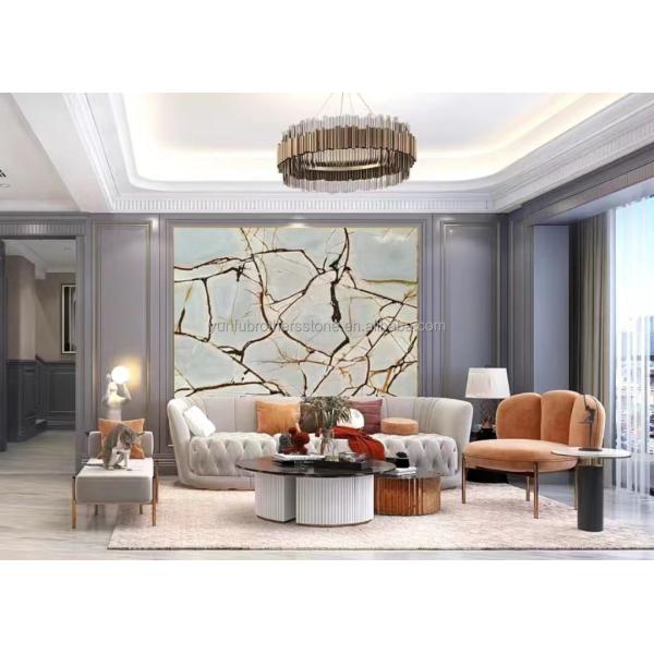 Blue Roma Quartzite Big Slab Suitable for Hotel Interior Wall and Kitchen Countertop