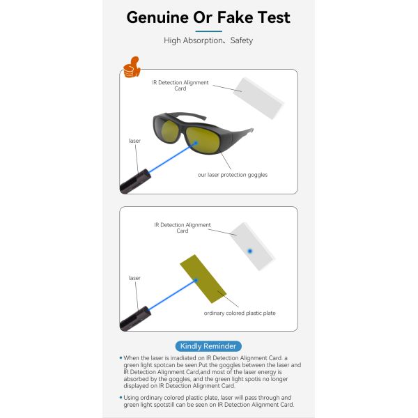 190-510nm OD6 Laser Protection Glasses Blue Light Blocking Glasses UV Protection Lasers Laser Safety Glasses Goggles