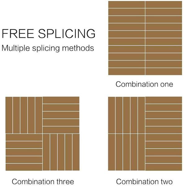 Acacia Hardwood Interlocking Deck Tiles Brown Patio Wooden Deck Flooring