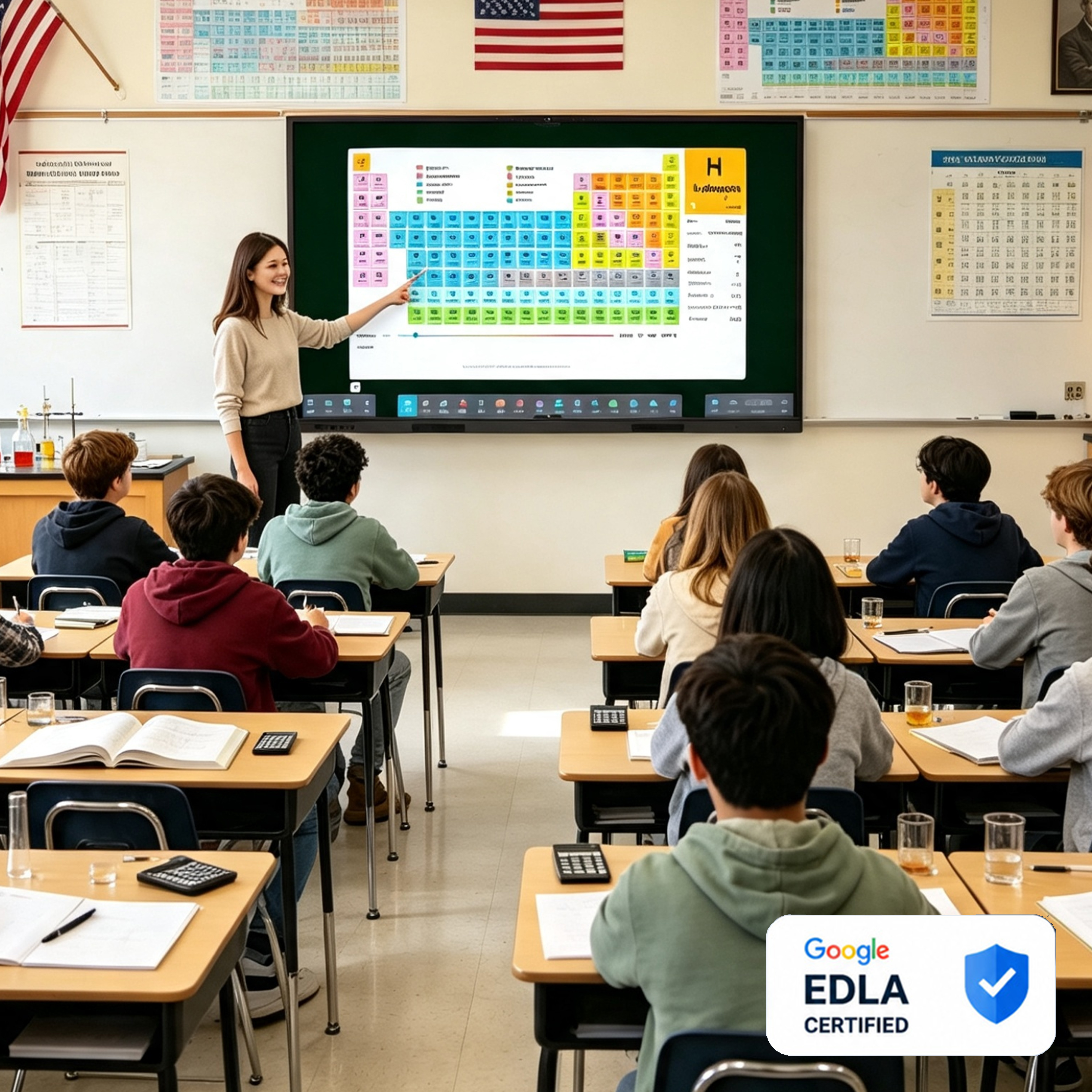 75 Inch Google Certified Interactive Flat Panel with Gemini AI Low Blue Light and Android 15 for Collaborative Teaching