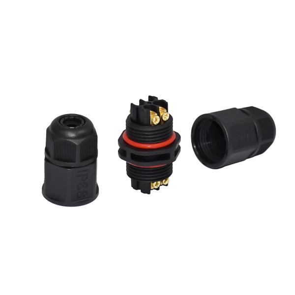 Plastic Straight Screw Type Outdoor IP68 4Pin Waterproof Connector Power Electrical Wire