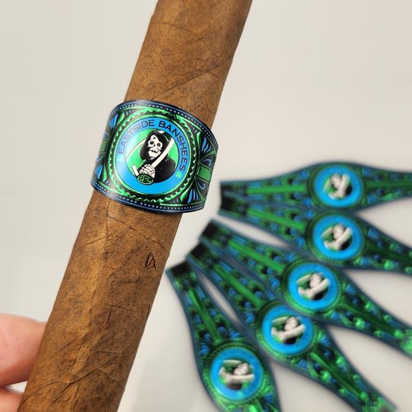 Premium Custom OEM Waterproof Vinyl Printed Cigar Ring with Spot UV and Embossed Printing High Quality Personal Branding Waterproof Cigar Label Sticker
