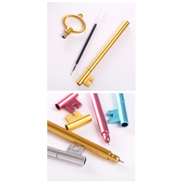 Pluma creativa en forma de llave de 0,5 mm de color dulce Pluma de gel de plástico para estudiante