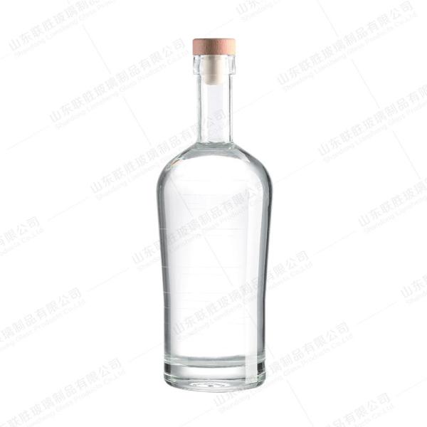 Rubber Stopper Sealing Type High White Glass Bottle for Rum Gin 500ml 750ml