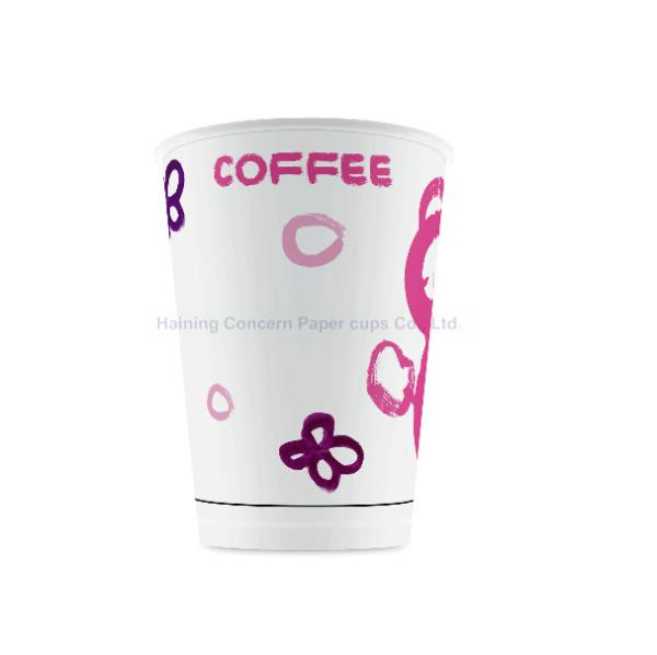 Custom Printing PLA Paper Cups 12oz Biodegradable Small Disposable Cups For Hot Drinks
