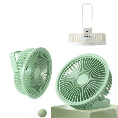 3-speed Silent Fan For Desktop Standing Or Hanging 1200mAh Battery Type-C Fast Charging With 2-3 Hours Of Runtime White Green