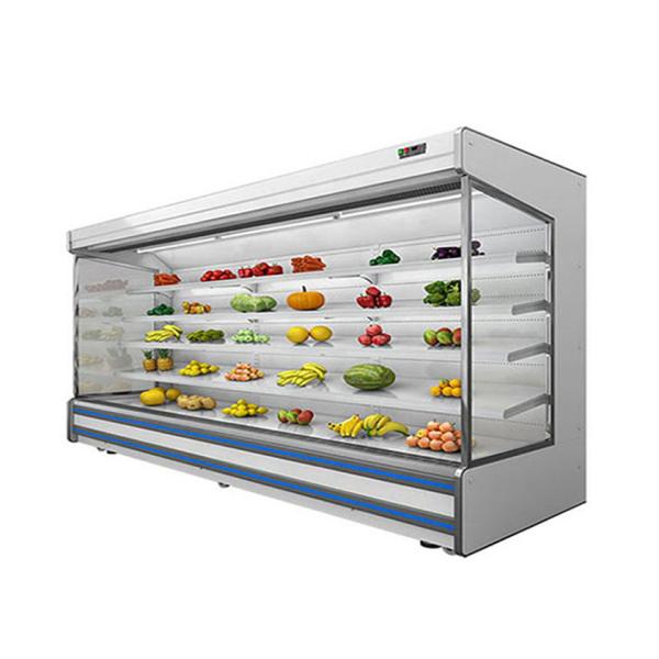 Night Curtain Multideck Open Chiller Supermarket Showcase For Drink And Yogurt