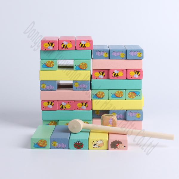 Educational Wooden Building Blocks Set 54 Pieces Montessori Toy