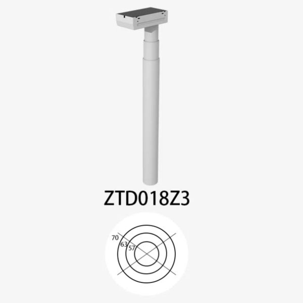 φ 70mm  3 Stage Round Lifting Column For Standing Desk 800N Max Load