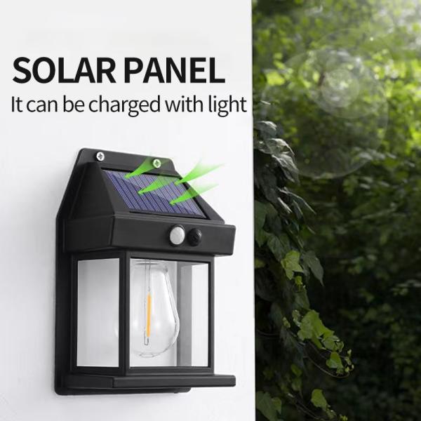 Double Light Source Adjustable Solar Charging Wall Led Light with 8m Sensing Distance