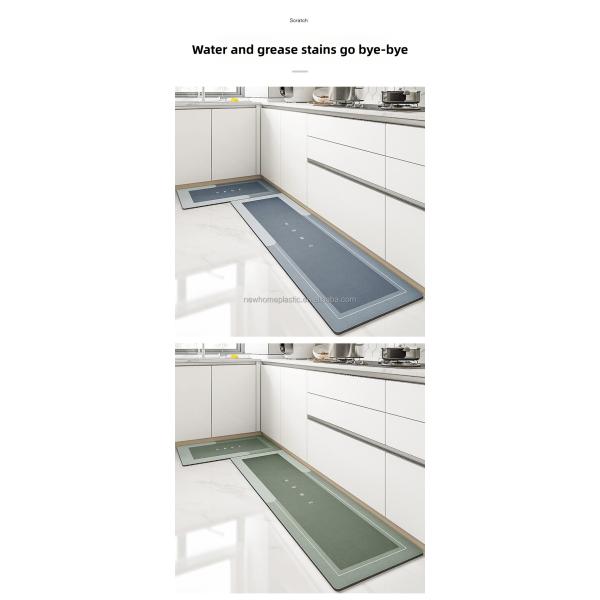 Легко очищаемый кухонный коврик 45 * 120 см Размер для поглощающей и устойчивой к грязи поверхности