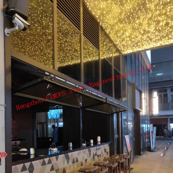 Restaurant Aluminum Vertical Bifolding Window With Tempered Glass