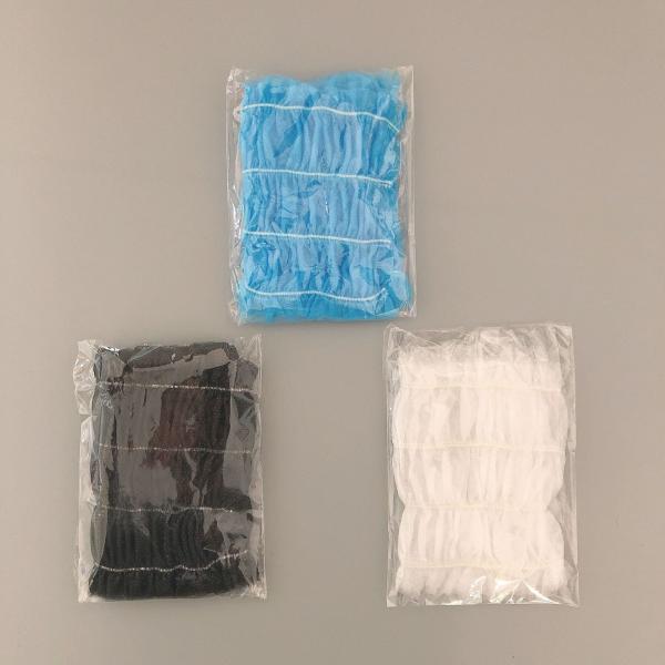 Disposable Non Woven Elastic Hairbands Premium PP Ruffled Headband White Black Pink for Spa Facials