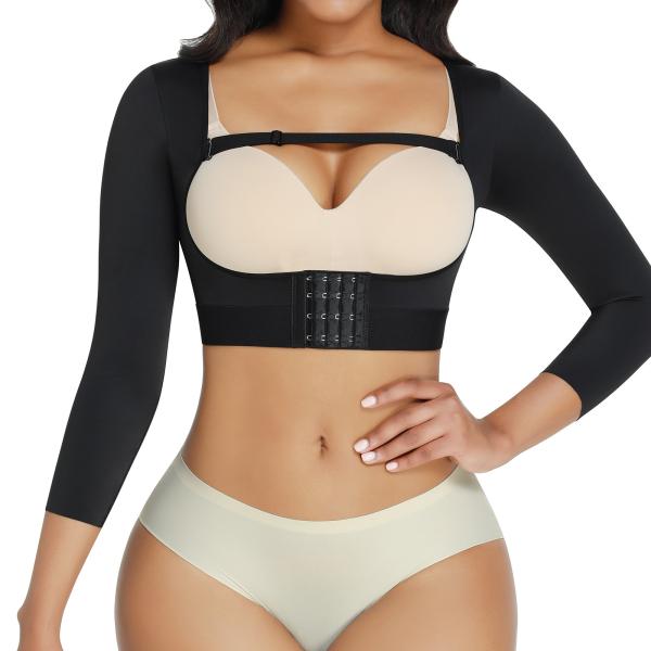 HEXIN High Compression Women Fitness Adjustable Chest Support Shaper Bra Slimming Shapewear Bodysuit