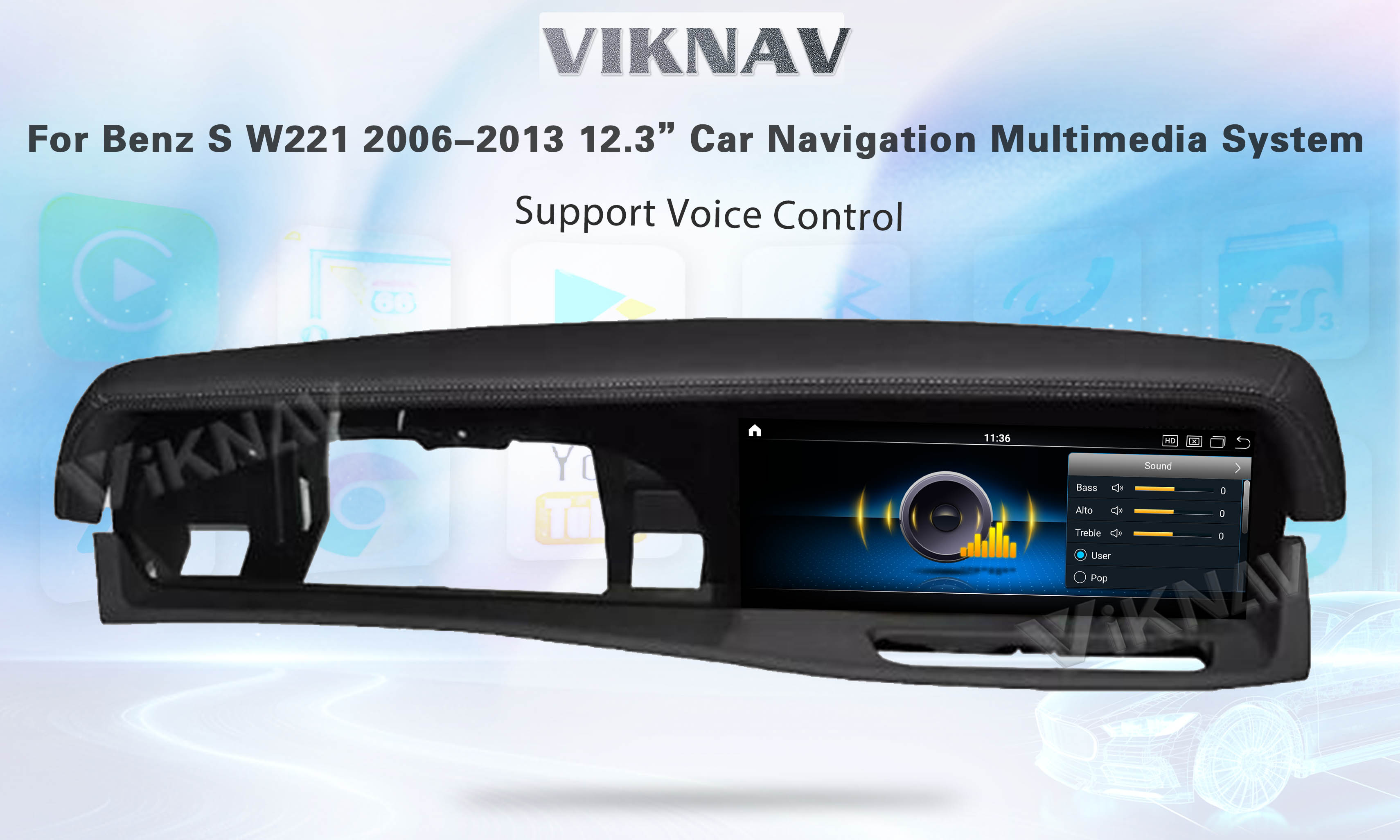 12.3 дюймовый Mercedes Android Screen Слуховой аппарат Сенсорный экран для Benz S Class 2006-2013