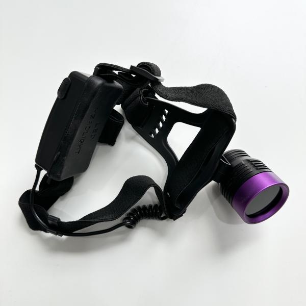 40 × 38 mm Lámpara UV ajustable de longitud de onda máxima para el uso de la cabeza y el casco