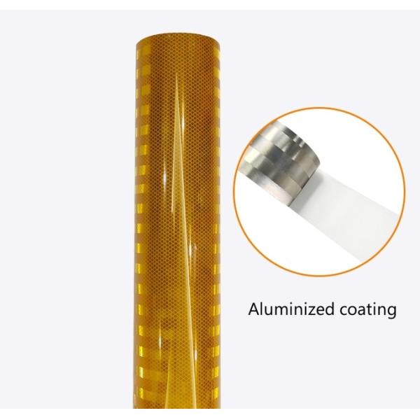 Micro Prismatic Retro Metalized Gold Reflective Vinyl Film Self Adhesive